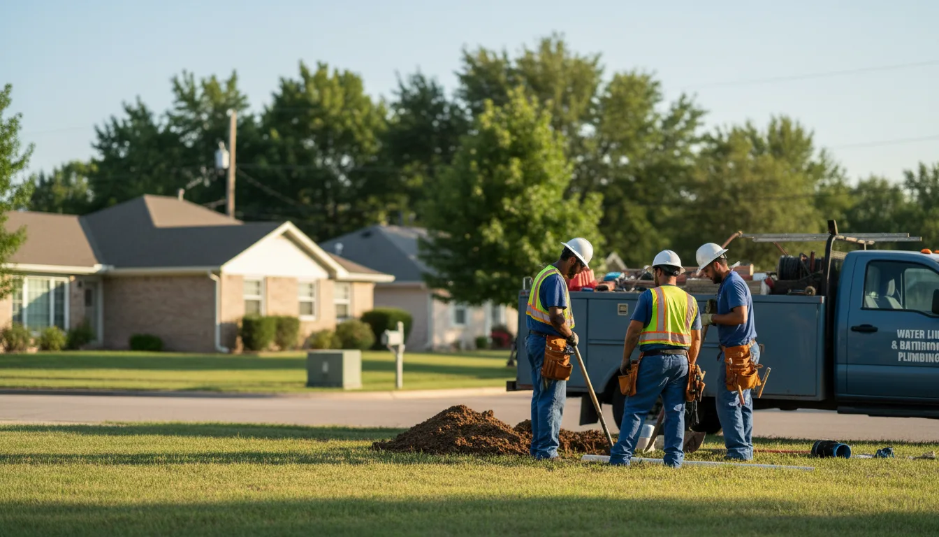 Residential water line and bathroom plumbing service in Gibsland, LA